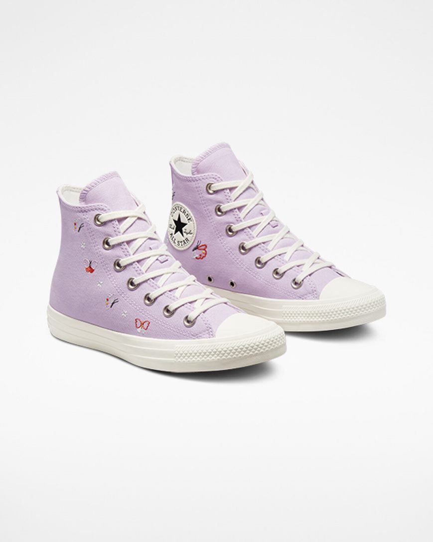 Dámské Boty Vysoké Converse Chuck Taylor All Star Butterfly Wings Fialové Černé | CZ ZUBW42